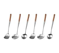 coserori 2 spatole e mestolo di Wok, set di strumenti mestolo per cumer, spatola da 17 pollici per Wok, spatola di Wok in acciaio inossidabile 304