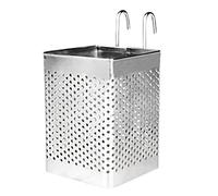 coserori Porta Bacchette in Acciaio Inox Porta Posate Appeso Cesto di Asciugatura Scolapiatti con Ganci Utensile da Cucina (B)