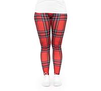 cosey - Leggings Colorati Stampati (Taglia Unica) - Design Controllo Tartan