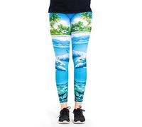 cosey - Leggings Colorati Stampati (Taglia Unica) - Design Dolphin Coast