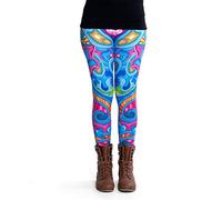 cosey - Leggings Colorati Stampati (Taglia Unica) - Design Kaleidoskop