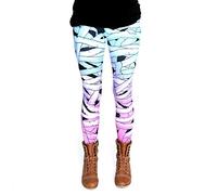 cosey - Leggings Colorati Stampati (Taglia Unica) - Design Mummia