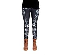 cosey - Leggings Colorati Stampati (Taglia Unica) - Design Osso