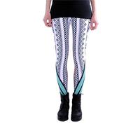 cosey - Leggings Colorati Stampati (Taglia Unica) - Design Strisce di Mandala