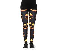 cosey - Leggings Colorati Stampati (Taglia Unica) - Design Zucca