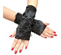 COSFAN 1 paio di guanti senza dita di Halloween, guanti gotici punk, guanti mendicante decorazione di Halloween, guanti stracciati per il costume Cosplay