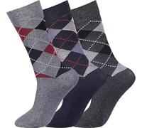 COSHAL 3 e 6 paia di calzini per diabetici da uomo calzini in cotone non elastico a nido d'ape top da uomo morbidi calzini da uomo non vincolanti calzini multipack 3 e 6 paia taglia 6-11, Argyle