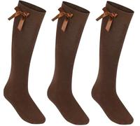 COSHAL® 3 Paia di Calzini al Ginocchio per Ragazze Calzini Scolastici in Cotone con Fiocchi Morbidi Calzini per il Ritorno a Scuola Uniforme per Ragazze Calzini per Feste Calzini Lunghi per Bambini