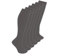 COSHAL 6 calze lunghe al ginocchio da donna in cotone liscio lavorato a maglia, tinta unita, taglie forti, calze alte al ginocchio per ragazze uniformi abbigliamento da festa lunghi multipack calzini