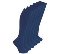 COSHAL® 6 Paia di Calzini al Ginocchio per Ragazze, Misto Cotone, Calzini per Uniforme Scolastica, Calzini per la Festa di Ritorno a Scuola, Multipack, Comodi, Tinta Unita, Lunghi (Confezione da 6