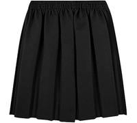 COSHAL® Gonne per divisa scolastica per ragazze - Gonne estive per bambine, abito formale con fondo elastico, vita tonda, pieghe a scatola, gonna elasticizzata, Nero , 9-10 Anni