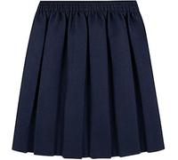 COSHAL® Gonne per divisa scolastica per ragazze - Gonne estive per bambine, abito formale con fondo elastico, vita tonda, pieghe a scatola, gonna elasticizzata, Marina Militare, 5-6 Anni