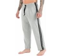 COSHAL® Pantaloni da jogging da uomo con orlo aperto a 2 strisce laterali, pantaloni casual da uomo tuta da uomo pantaloni da salotto da uomo pantaloni da notte da uomo, Grigio, M