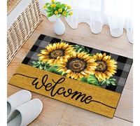 COSHARKLY Zerbino con girasole, zerbino di benvenuto per esterni, ingresso interno, antiscivolo, per casa, porta d'ingresso, decorazioni per interni ed esterni, 43,2 x 75 cm
