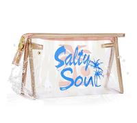 COSHAYSOO Borsa per la protezione solare trasparente per trucco borsa da toilette in spiaggia essenziale per donne adolescenti ragazze regali di viaggio estate piscina viaggi accessori indispensabili