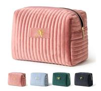 COSHAYSOO Borse cosmetiche trucco iniziale per le donne con decorazione farfalla, rosa cipria, A