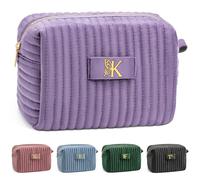 COSHAYSOO Borse cosmetiche trucco iniziale per le donne con decorazione farfalla, Viola