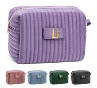 COSHAYSOO Borse cosmetiche trucco iniziale per le donne con decorazione farfalla, Viola, L