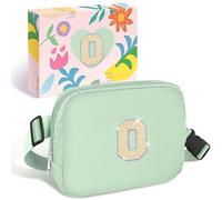 COSHAYSOO Marsupio a vita piccola con toppa con lettera iniziale, cinturino regolabile per donne, adolescenti, ragazze, corsa, viaggi, palestra, escursionismo, mini borsa a tracolla da viaggio, borsa