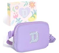 COSHAYSOO Marsupio a vita piccola con toppa con lettera iniziale, cinturino regolabile per donne, adolescenti, ragazze, corsa, viaggi, palestra, escursionismo, mini borsa a tracolla da viaggio, borsa
