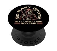 Così tanti idioti ma solo un triste mietitore L'angelo della morte PopSockets PopGrip Adesivo