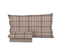 CosìCasa Completo Lenzuola Pile una Piazza e Mezza Calde e Morbide | Set Lenzuola in Pile Invernali, Morbidezza Avvolgente e Design Moderno per la tua Casa [Tartan Beige]