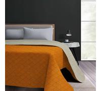 CosìCasa Copriletto una Piazza e Mezzo Primavera/Estate | Trapuntino Leggero una Piazza e Mezza Bicolore e Reversibile | Trapunta Mezza Stagione Primaverile, Leggera, Elegante, Arancione/Tortora