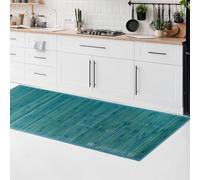CosìCasa Tappeto Bamboo Cucina Antiscivolo | Passatoia Cucina Idrorepellente, Facile da Pulire e Realizzata con Materiali Sostenibili | Tappeto Bambu Tinta Unita (Blu, 50 x 230 cm)