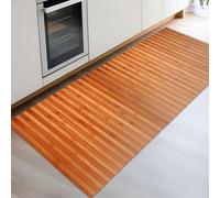 CosìCasa Tappeto Bamboo Cucina in Legno Eco-Sostenibile | Versatile Tappeto Cucina Antiscivolo Lavabile Perfetto Come Tappeto Bagno, Passatoia Cucina o Tappeto da Esterno [50X200 cm, Rosso - Arancio]