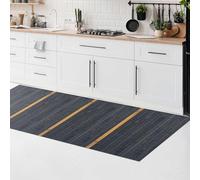 CosìCasa Tappeto Bamboo Cucina in Legno Naturale Eco-Sostenibile | Versatile Tappeto Cucina Antiscivolo Lavabile Perfetto Tappeto Bagno, Passatoia Cucina o Tappeto Ingresso Interno 50X125,Nero/Beige