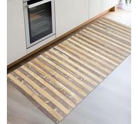 CosìCasa Tappeto da cucina in legno ecologico, multiuso, antiscivolo, lavabile, ideale per tappetino da bagno o esterno [50 x 300 cm, verde bicolore]