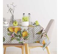 CosìCasa - Tovaglia Antimacchia 120x180 con Fantasia di Frutta | Copritavolo Rettangolare, Ideale anche come Tovaglia da Esterno da 8 Posti per Pic Nic e Pasti all'Aperto [Tovaglia 140x180, Limoni]