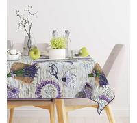 CosìCasa - Tovaglia Antimacchia 120x180 con Fantasia Floreale | Copritavolo Rettangolare, Ideale come Tovaglia da Esterno da 8 Posti per Pic Nic e Pasti all'Aperto [Tovaglia 140x180, Lavanda Vintage]
