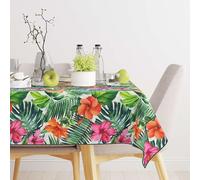 CosìCasa - Tovaglia Antimacchia 120x180 con Fantasia Floreale | Copritavolo Rettangolare, Ideale come Tovaglia da Esterno da 8 Posti per Pic Nic e Pasti all'Aperto [Tovaglia 140x180, Tropici ]