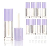 COSIDEA 10PCS Vuoto Viola Mini Lip Gloss Tubi 2.5ml 0.0oz lipgloss Tubo con Bacchetta Applicatore per Labbra olio tinta bottiglie contenitore