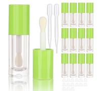 COSIDEA 14Pcs Verde Vuoto 6Ml Big Doe Foot Wand Lip Gloss Tubi Rotonda Spessore Lipgloss Tubi Contenitori All'ingrosso Con Grande Spazzola Spessa