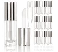 COSIDEA 14pcs Vuoto 6ml Grande Pennello Grosso Lip Gloss Tubi Lip Gloss Tubi per DIY Lip Gloss Contenitori Argento
