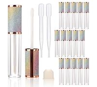 COSIDEA 15pcs Rotondo Vuoto 5ml 1.8oz Lip Gloss Tubi con bacchetta e tappo in pelle Contenitori Lipgloss per imballaggio olio labbra, Rinbow