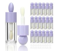 COSIDEA 18pcs 4ml 3,7 g rotondo viola grande piede di cervo bacchetta lucidalabbra tubi per fai da te forma piatta lipgloss contenitori tubi con pennello spesso