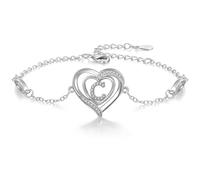 Cosie Lily Pulsera De Mujer, Argento Sterling Ley 925 Bracelet Cuore Iniziale A-Z Pulseras Brazalete Regalo, Compleanno San Valentino Natale,Mamma Amigas Coppia Plata CorazóN Braccialet C