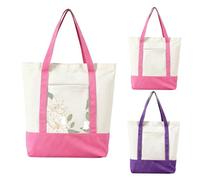 Cosiesnest Confezione da 2 borse tote in tela riutilizzabili per la spesa con tasca esterna, grande borsa vuota per trasferimento di calore fai da te per donne, spiaggia, viaggi, artigianato, regalo