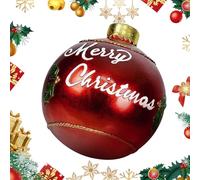 Cosiesnest Palla Gonfiabile di Natale, Palla Decorata di Natale Gigante di 60cm, Palle Gonfiabili del PVC all'aperto Xmas Che Appendono Le Palle per Decorazione del Giardino Prato (Rosso B)