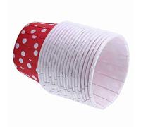 Cosiki 100 Pezzi di Carta da Forno per Torte, Resistenti Alle Alte Temperature, per Muffin, per Feste, Matrimoni, NATALE, 8 Colori, per Forno a Microonde, Congelamento (Punto dell'onda rossa)