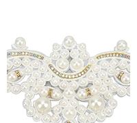 Cosiki Accessori Decorativi con Fiori per Scarpe con Perle per Moda, Stile Personalizzato, Decorazione Fai-da-te per Scarpe, Regali per Amiche, 2 Pezzi (Punta di perla bianco sporco)