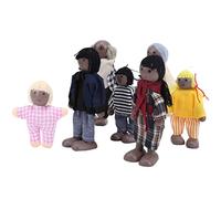 Cosiki Accessori e Mobili della Casa delle Bambole, Accessori per la Casa delle Bambole in Miniatura People Set Miniature People Toy House Bambola per Bambini per Bambini (7 burattini neri)