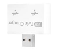 Cosiki Adattatore Splitter per Caricabatterie Doppio USB 2.0 Maschio a Due Porte Ricarica Comoda Piccolo e Portatile per i Viaggiatori (WHITE)