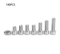 Cosiki Bulloni Metrici, Assortimento di Dadi e Bullone in Acciaio Inossidabile Bulloni della Testata Esagono Esagonale 140pcs #10-32 Kit di Assortimento di di Vite Esagono Kit di di