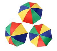 Cosiki Cappelli Ombrello per Adulti, Cappello Cappello Ombrello Indossabile con Band Elastico 3 Pezzi di Protezione Solare Arcobaleno Cappelli da Pioggia per la Protezione da Sole per Donne Uomini