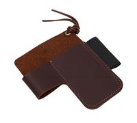 Cosiki Guaina Multiuso in Pelle Elegante e Comoda Custodia per Penna Torcia, Fodero in Pelle di Vacchetta con Morsetto per Lavoro All'aperto, Marrone 13x12 Cm