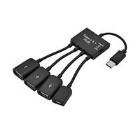 Cosiki Hub USB Funzione OTG con Porta di Ricarica USB-C ， USB 4 in 1 ， 3.1 Tipo-C Maschio a USB 2.0 Femmina 3 Porte USB